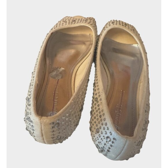 David’s Bridal‎ Wedding Bridal  AJustin10 Peep Toe Flats With Rhinestones - Size - Picture 5 of 7